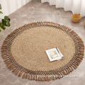 Hand braided woven round boho area rugs